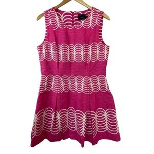 Just Taylor 14P link and white dress, high waisted and flat pleats and lined